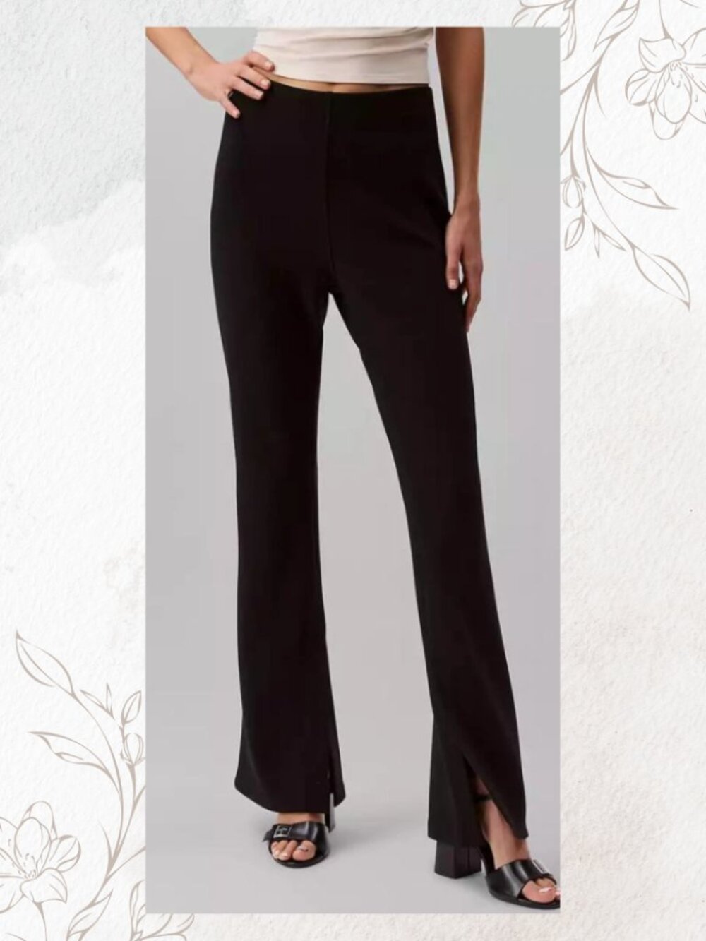 Calvin Klein Tailored Knit Pull-On Flare Leg Pants NWT Sz L